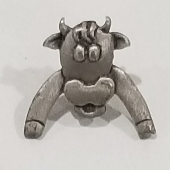 Jonette Jewelry Company - Pewter single stud earring - 2 piece dangling cow - Picture 5 of 13
